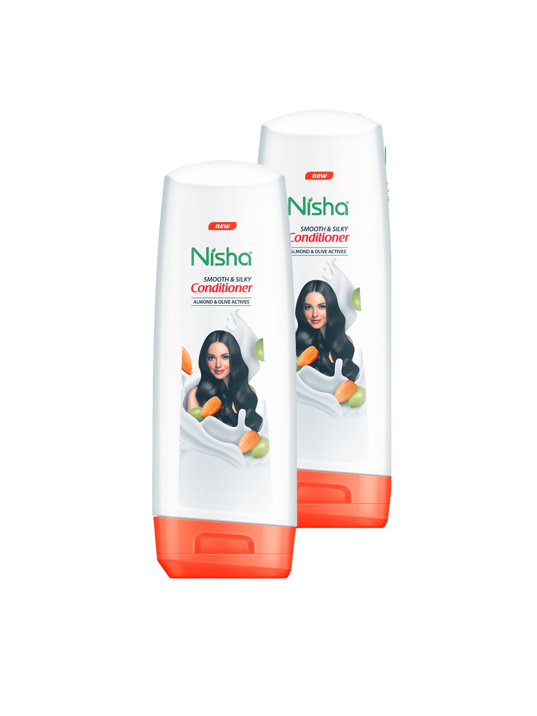 

Nisha Set Of 2 Hair Conditioner With Almond & Olive - 80ml Each, White