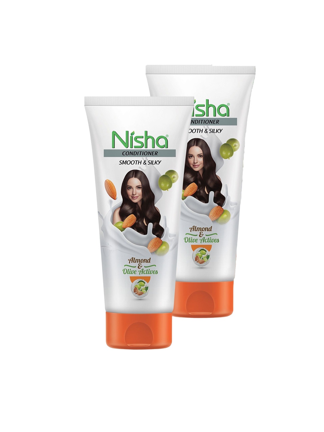 

Nisha Set Of 2 Hair Conditioner With Almond & Olive - 80ml Each, White