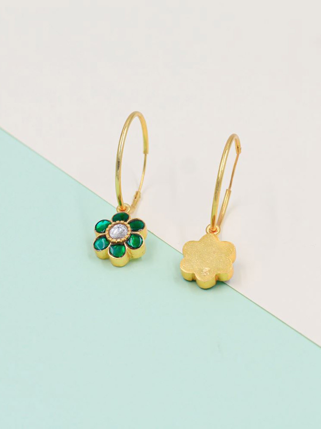 

SANGEETA BOOCHRA Circular Drop Earrings, Green