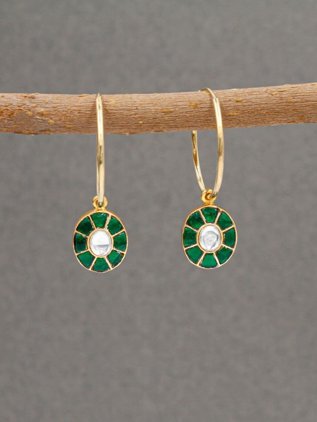 

SANGEETA BOOCHRA Circular Drop Earrings, Green
