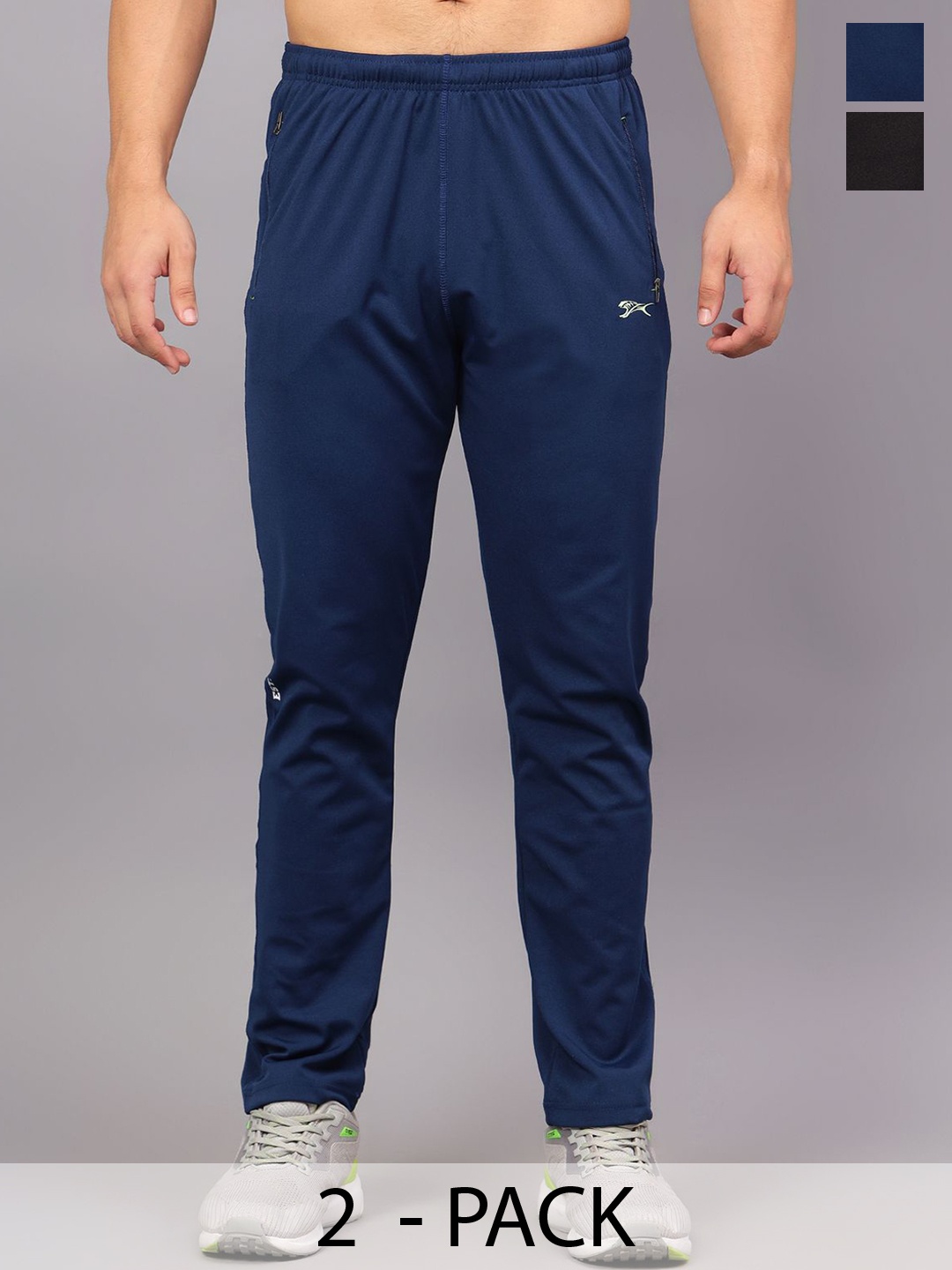 

Shiv Naresh Men Pack Of 2 Mid Rise Track Pants, Black