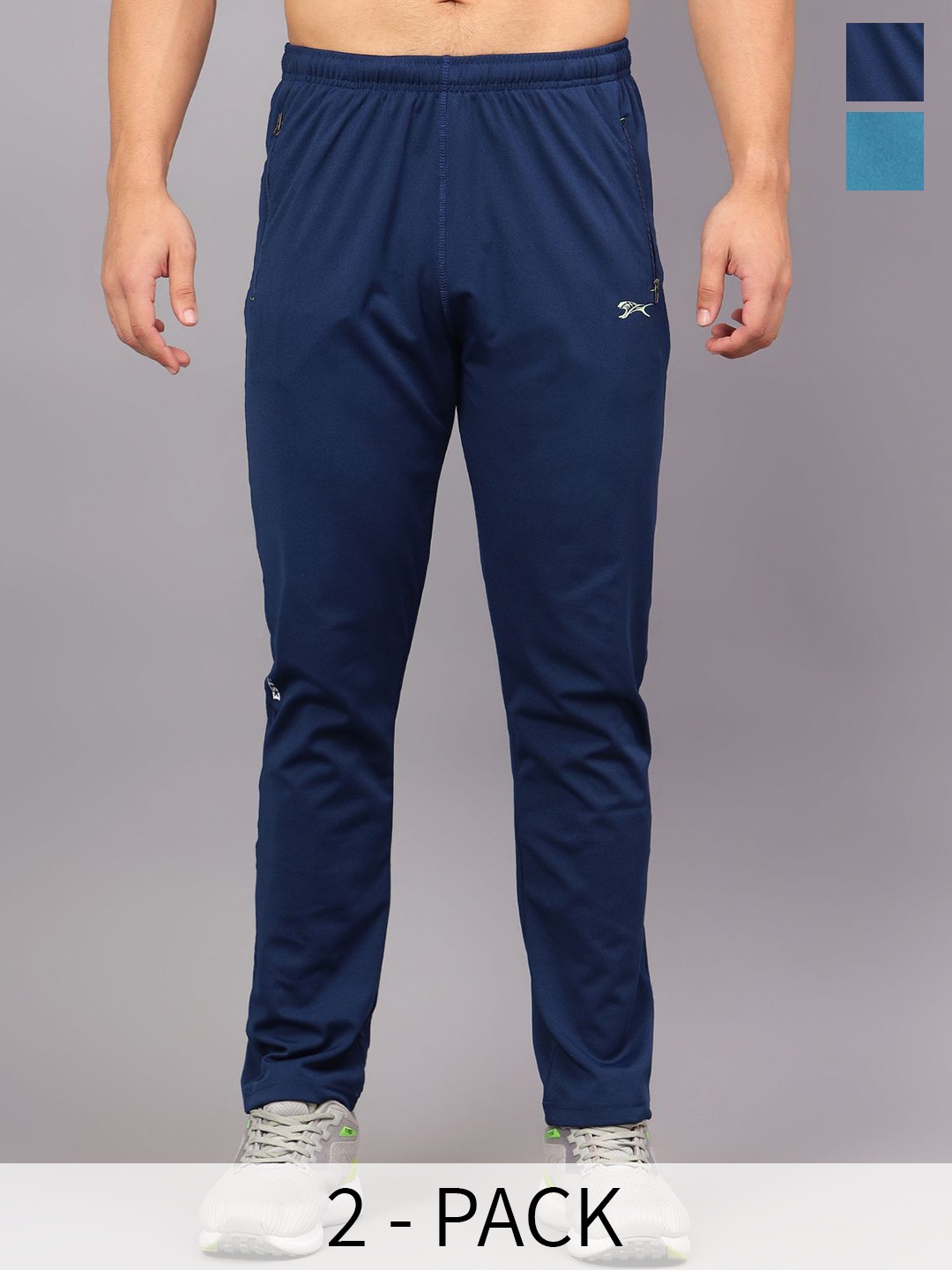 

Shiv Naresh Men Pack Of 2 Mid Rise Track Pants, Blue