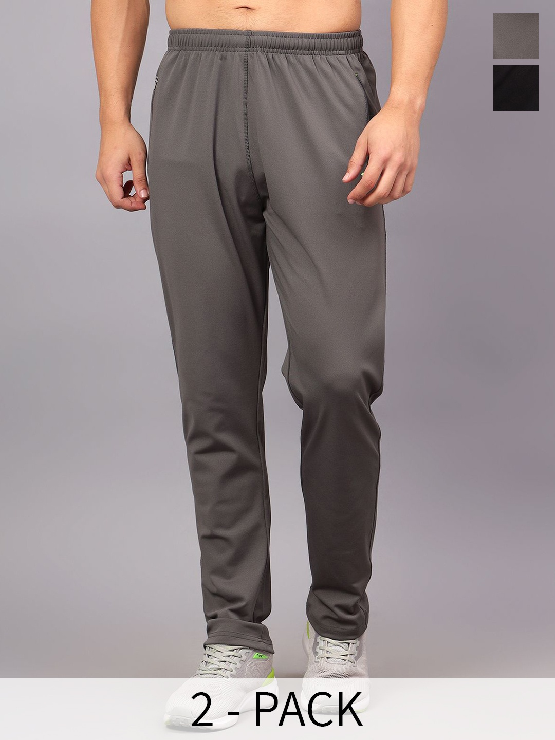 

Shiv Naresh Pack of 2 Ankle-Length Track Pants, Black