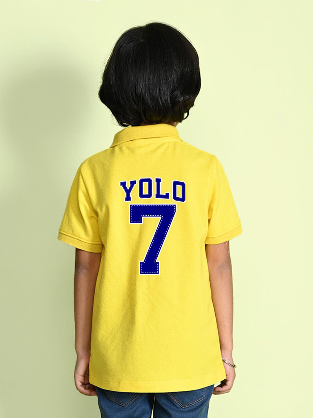 

NUSYL Boys Polo Collar Applique T-shirt, Yellow