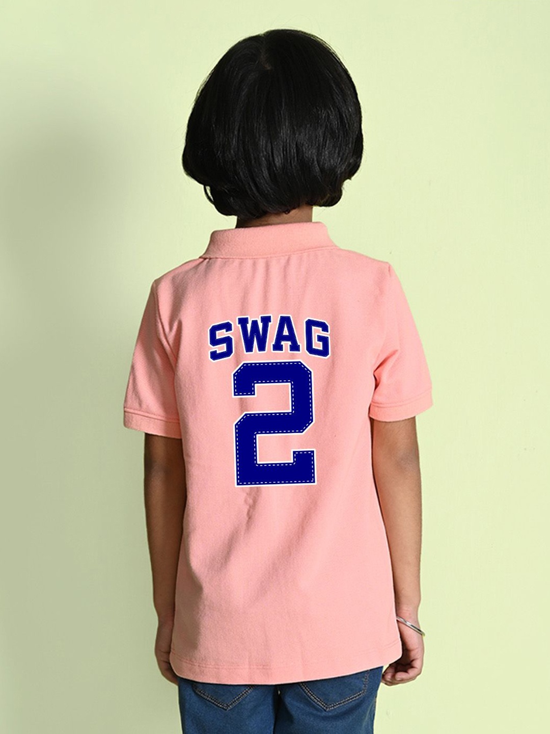 

NUSYL Boys Typography Applique T-shirt, Peach