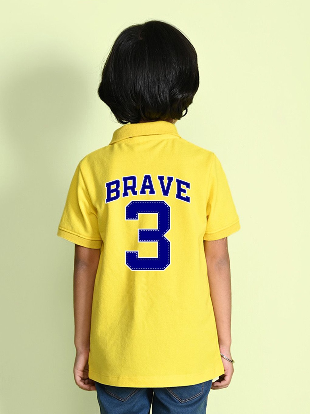 

NUSYL Boys Polo Collar Applique T-shirt, Yellow