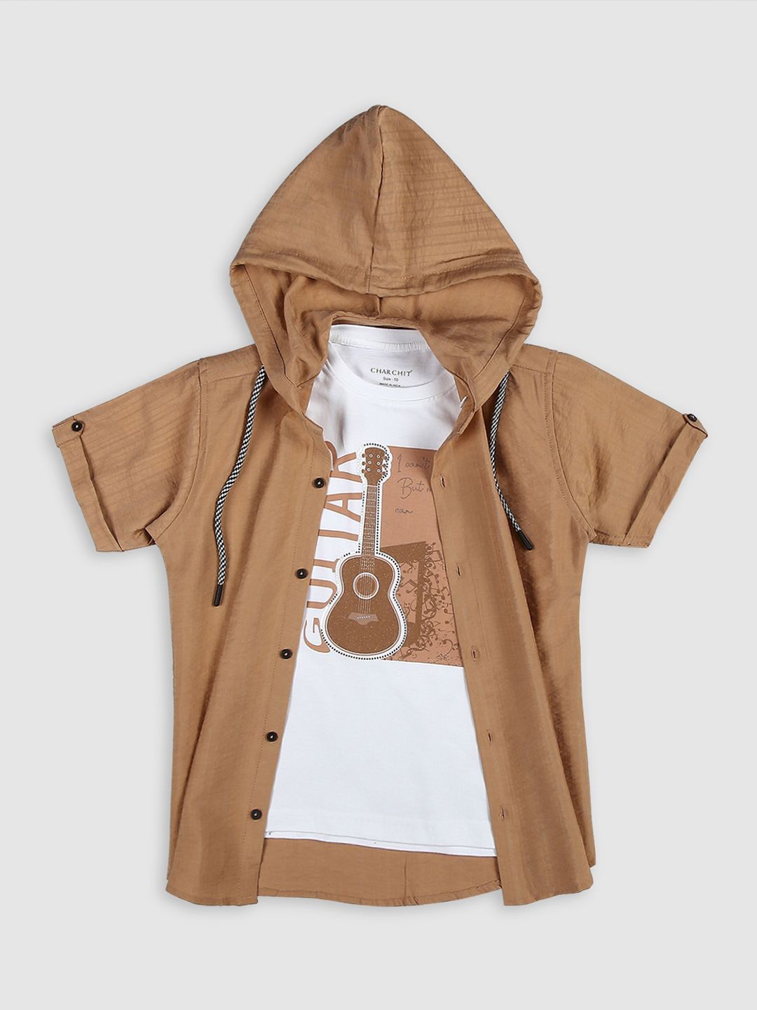 

CAVIO Boys Casual Shirt & T-Shirt, Orange