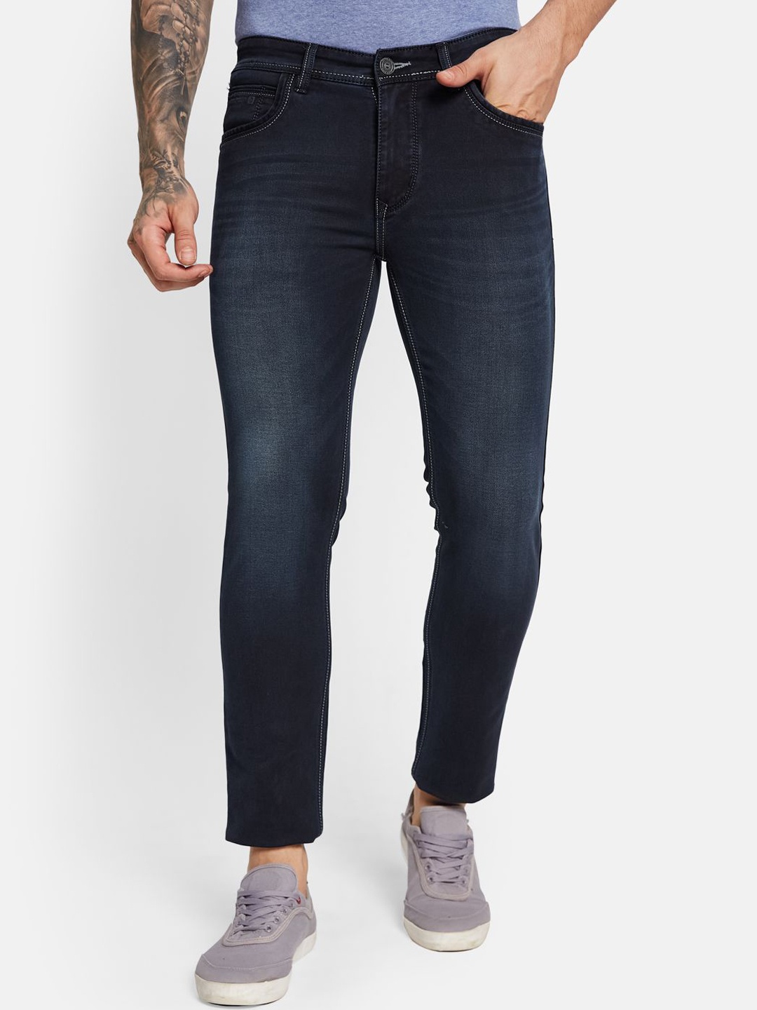 

Octave Men Skinny Fit Light Fade Stretchable Jeans, Navy blue