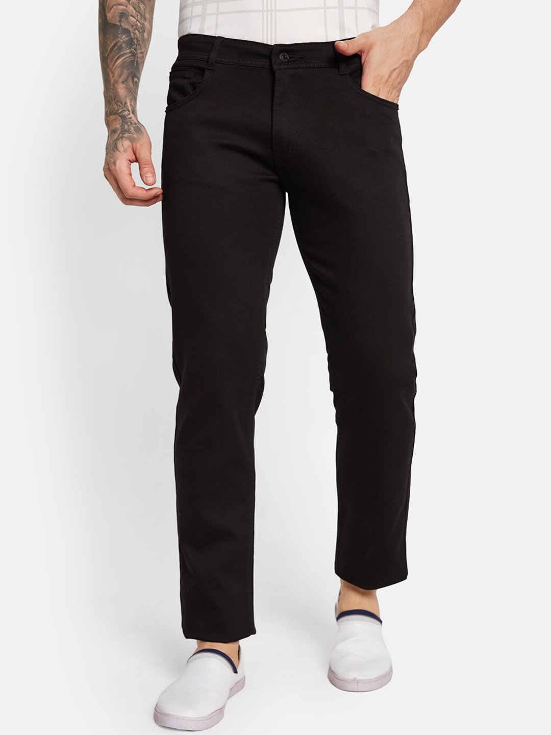

Octave Men Slash Knee Stretchable Jeans, Black