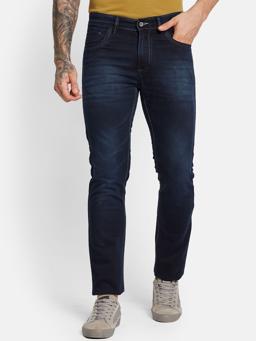 

Octave Men Light Fade Stretchable Jeans, Navy blue