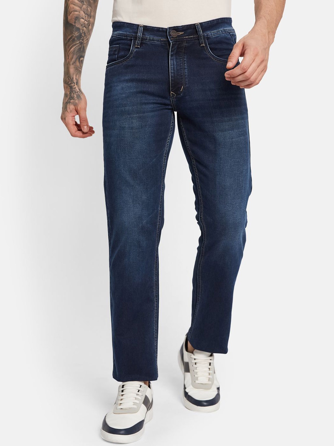 

Octave Men Straight Fit Stretchable Jeans, Blue