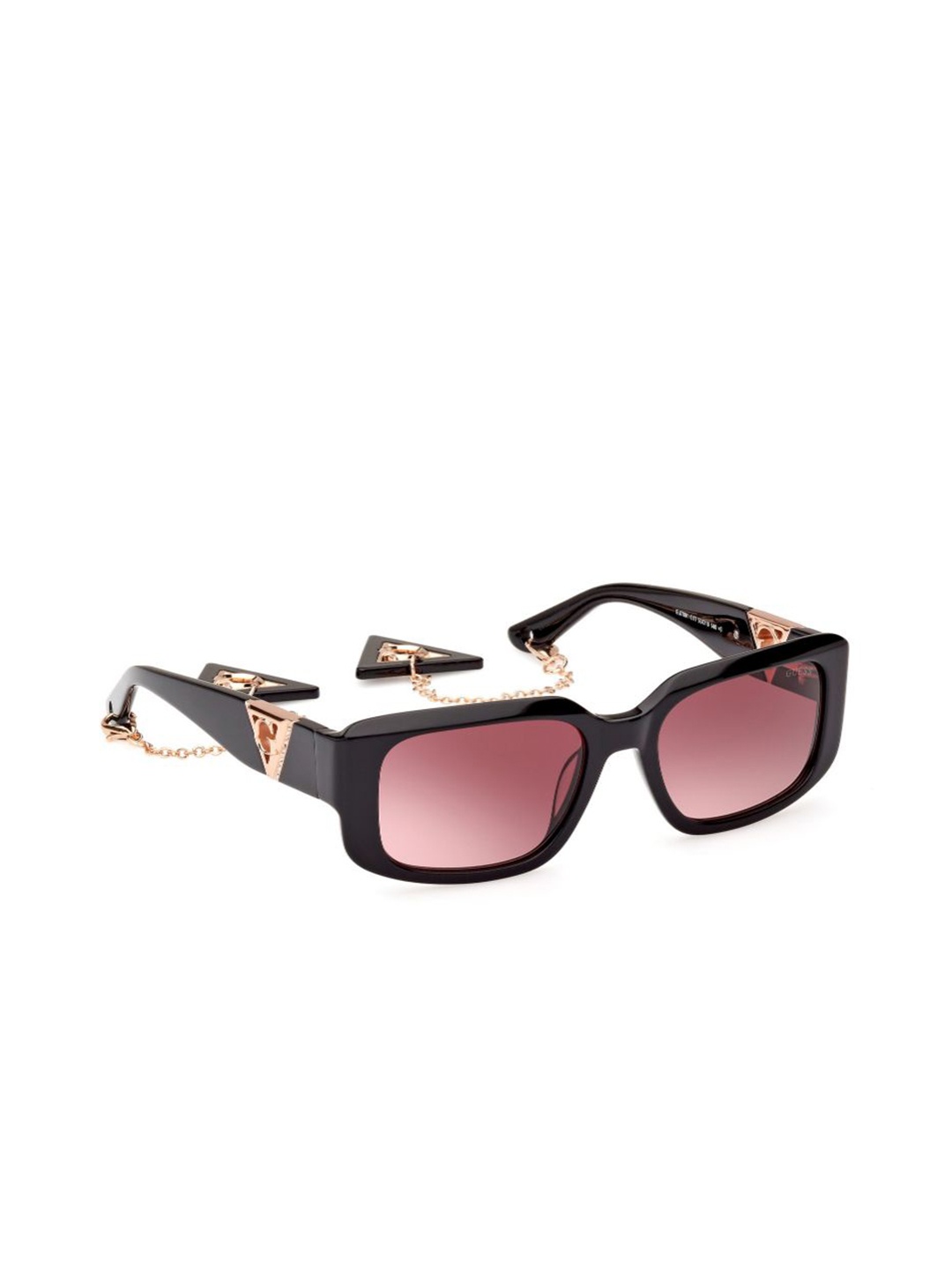 

GUESS Women Rectangle Sunglasses with UV Protected Lens, Pink