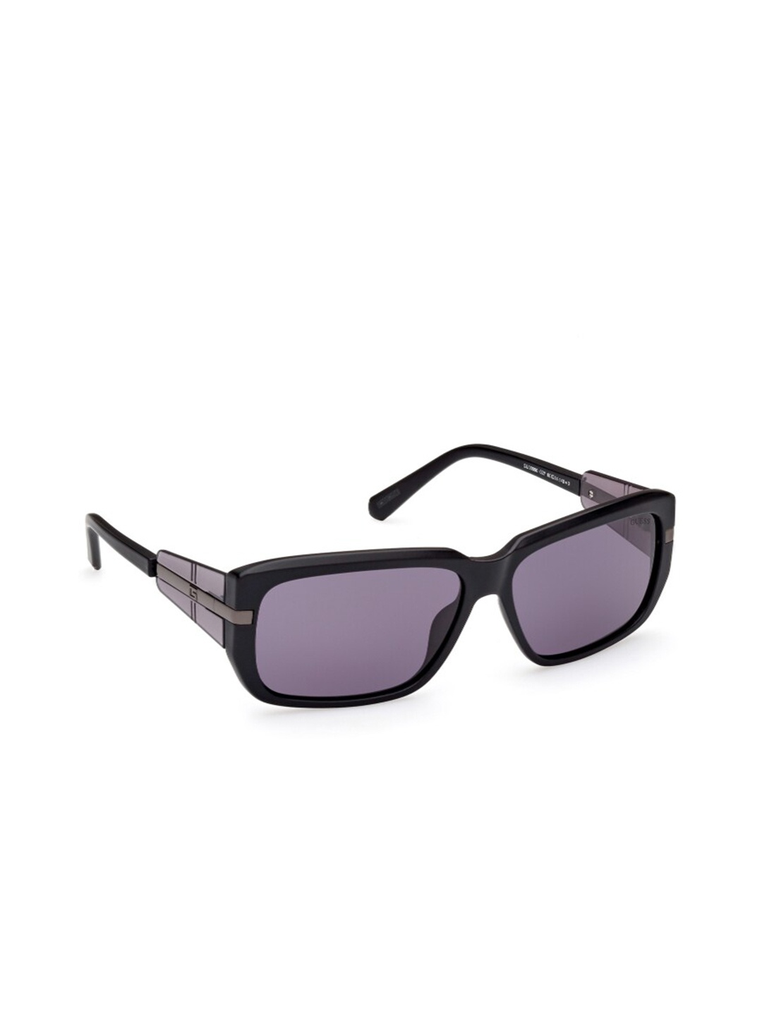 

GUESS Men Rectangle Sunglasses with UV Protected Lens, Purple