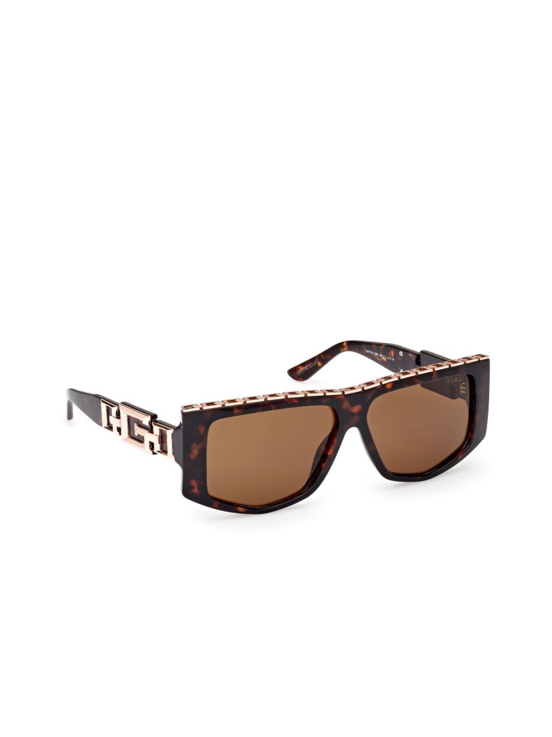 GUESS Women Oversized Sunglasses with UV Protected Lens, Brown
