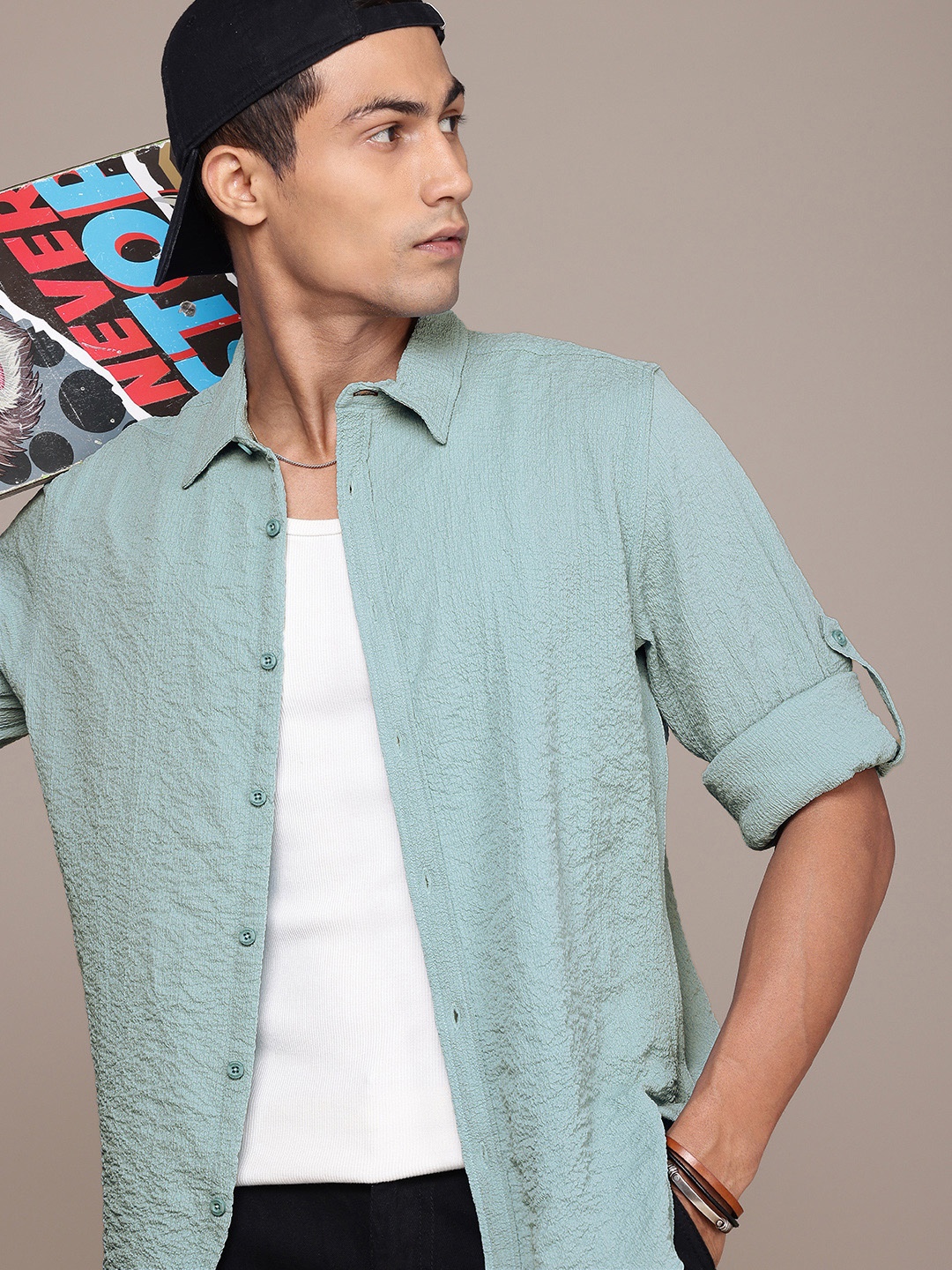 

The Roadster Life Co. Seersucker Casual Shirt, Blue