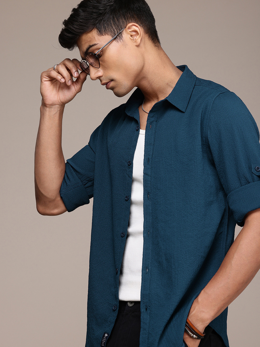 

The Roadster Life Co. Seersucker Casual Shirt, Teal