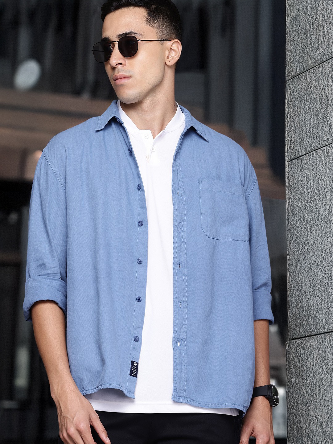 

The Roadster Lifestyle Co. Relaxed Fit Casual Shirt, Blue
