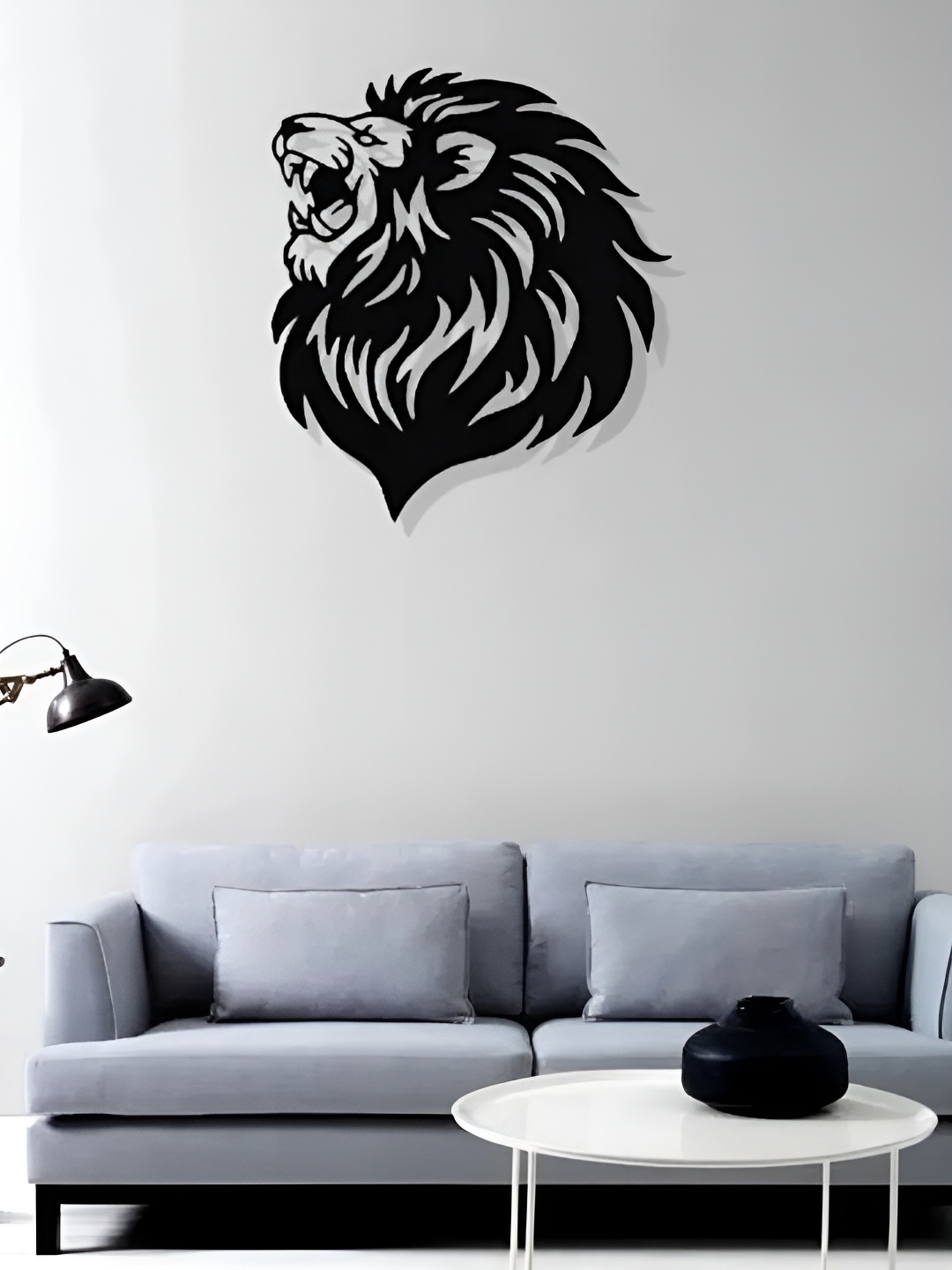 

Artrooms Lion Metal Wall Art, Black