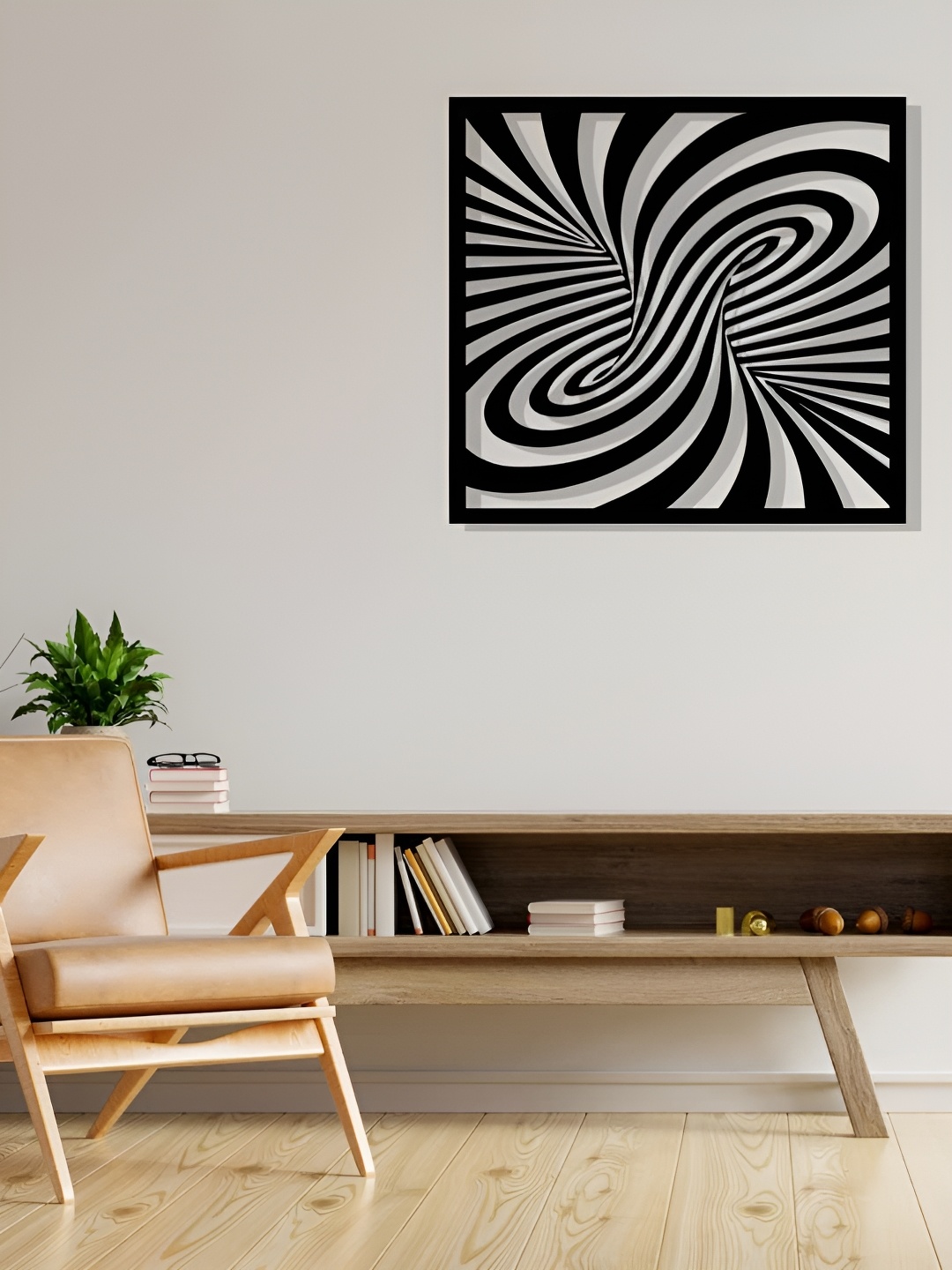 

Artrooms Illusion Metal Wall Art, Black