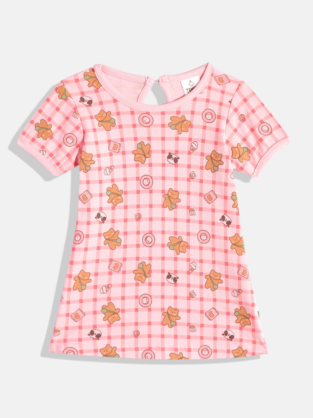 

YK X Tinyo Infant Girls Pure Cotton Printed A-Line Dress, Pink