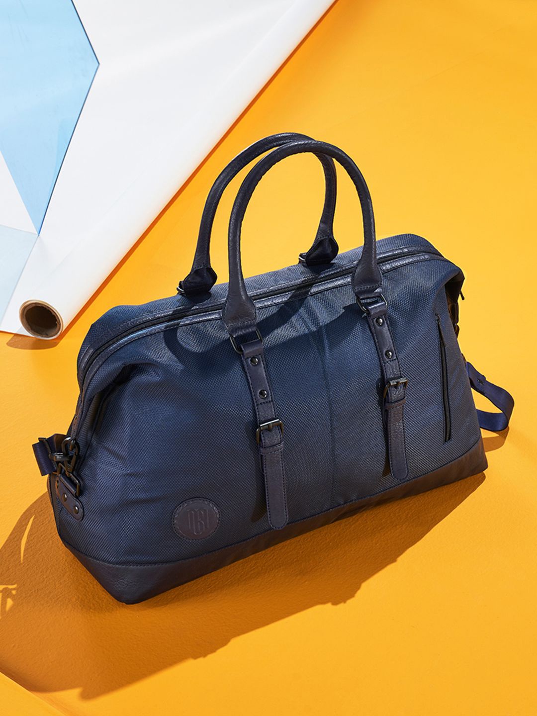 

Mona B Textured Detachable Shoulder Strap and Handles Rearden Duffle, Navy blue