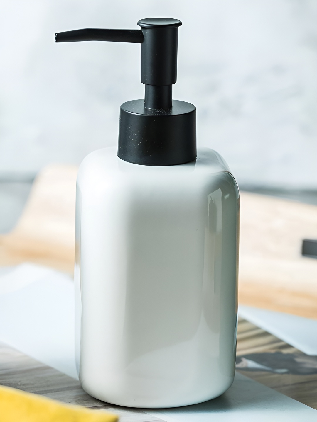 

Kuber Industries White Solid Ceramic Soap Dispenser