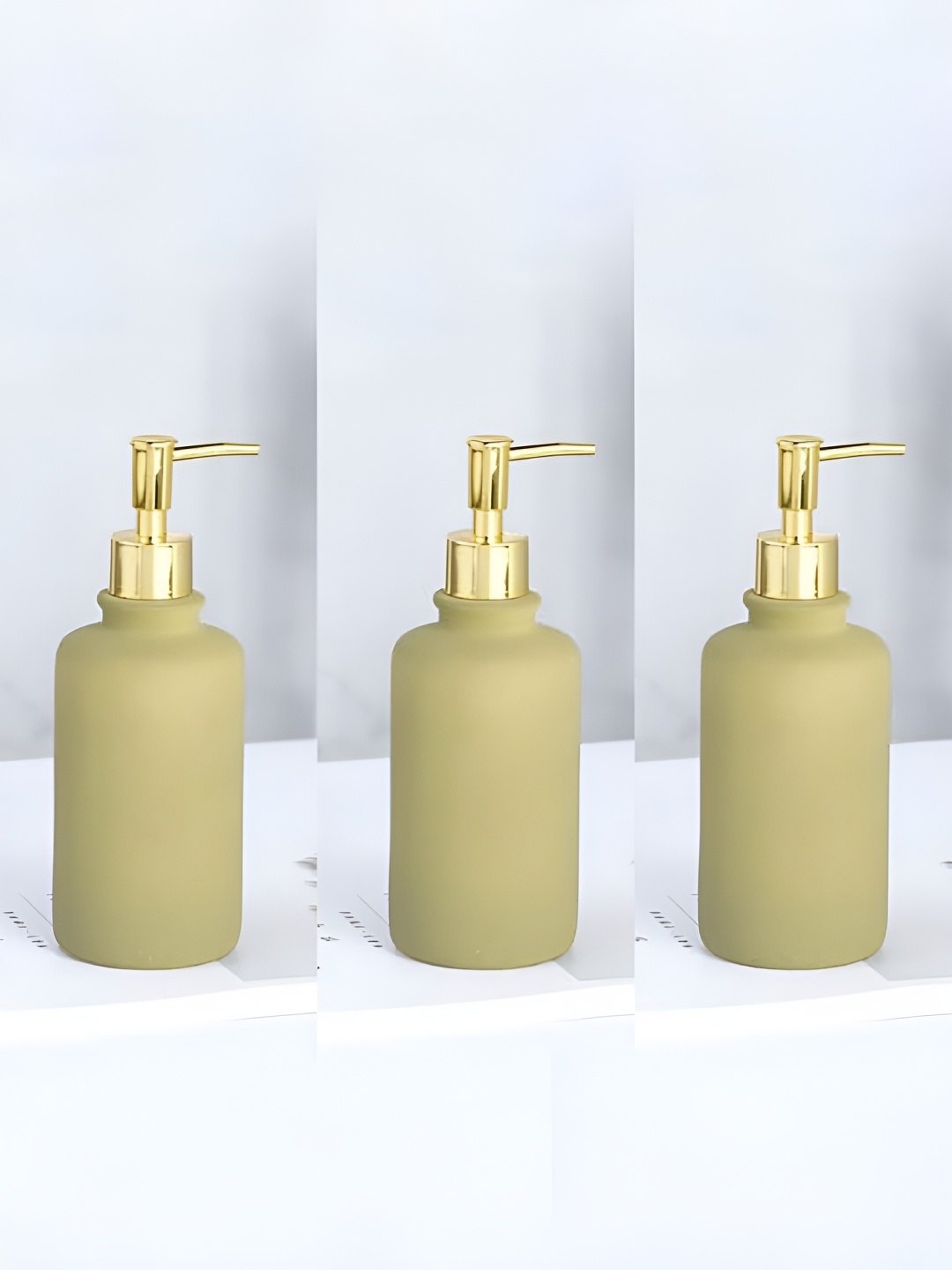 

Kuber Industries Green 3 piece Solid Ceramic Soap Dispenser