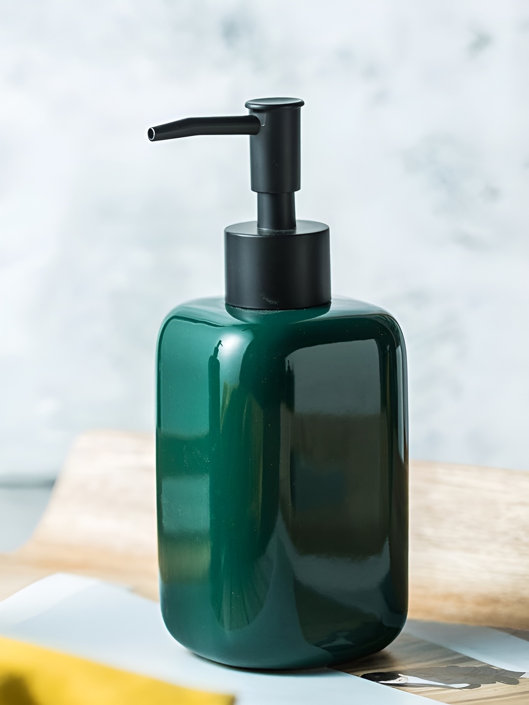 

Kuber Industries Green Solid Ceramic Soap Dispenser