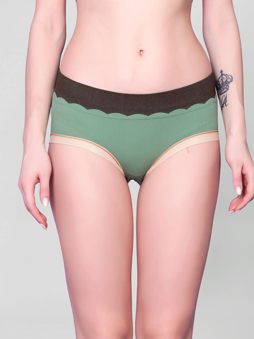 

DEALSEVEN FASHION Mid-Rise Hipster Briefs GP103_BK, Green