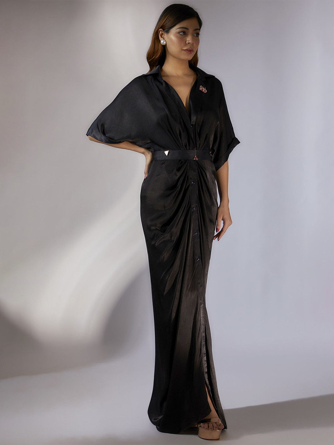 

Masumi Mewawalla Satin Maxi Dress, Black