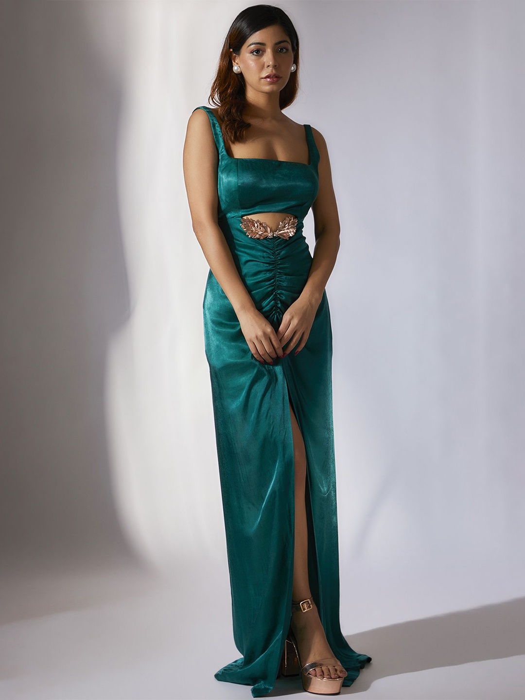 

Masumi Mewawalla Satin Maxi Dress, Green