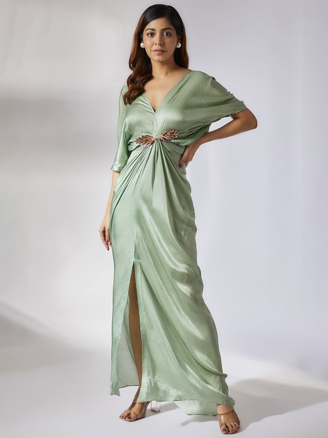 

Masumi Mewawalla Satin Maxi Dress, Green