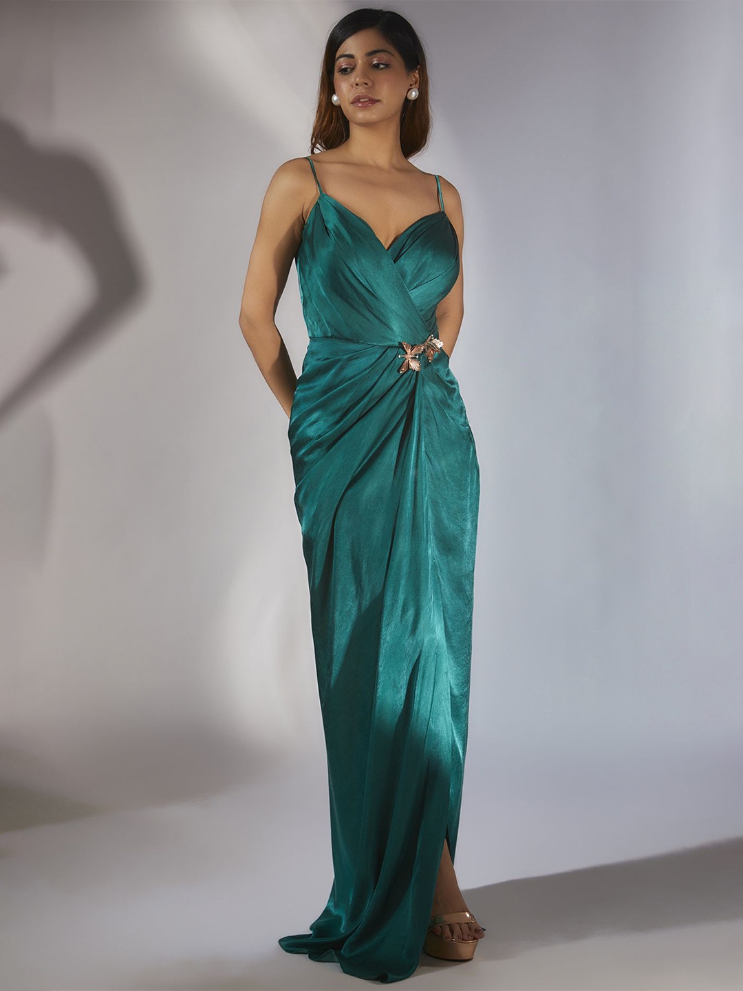 

Masumi Mewawalla Satin Maxi Dress, Green