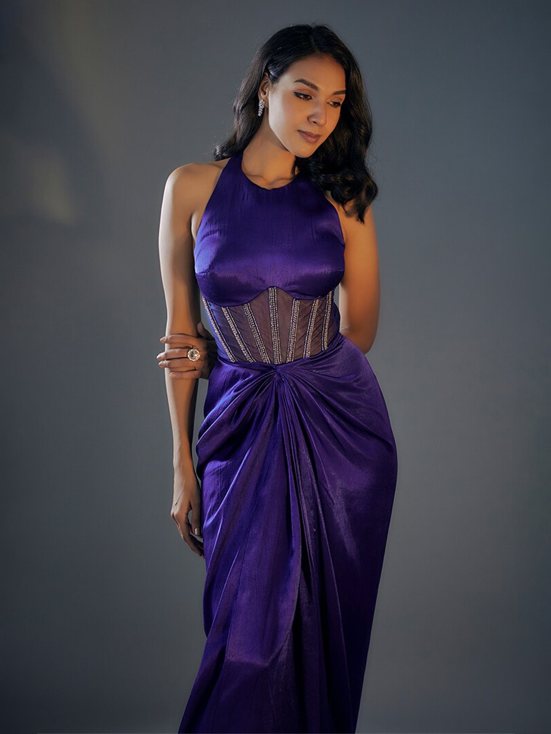 

Masumi Mewawalla Satin Maxi Midi Dress, Blue