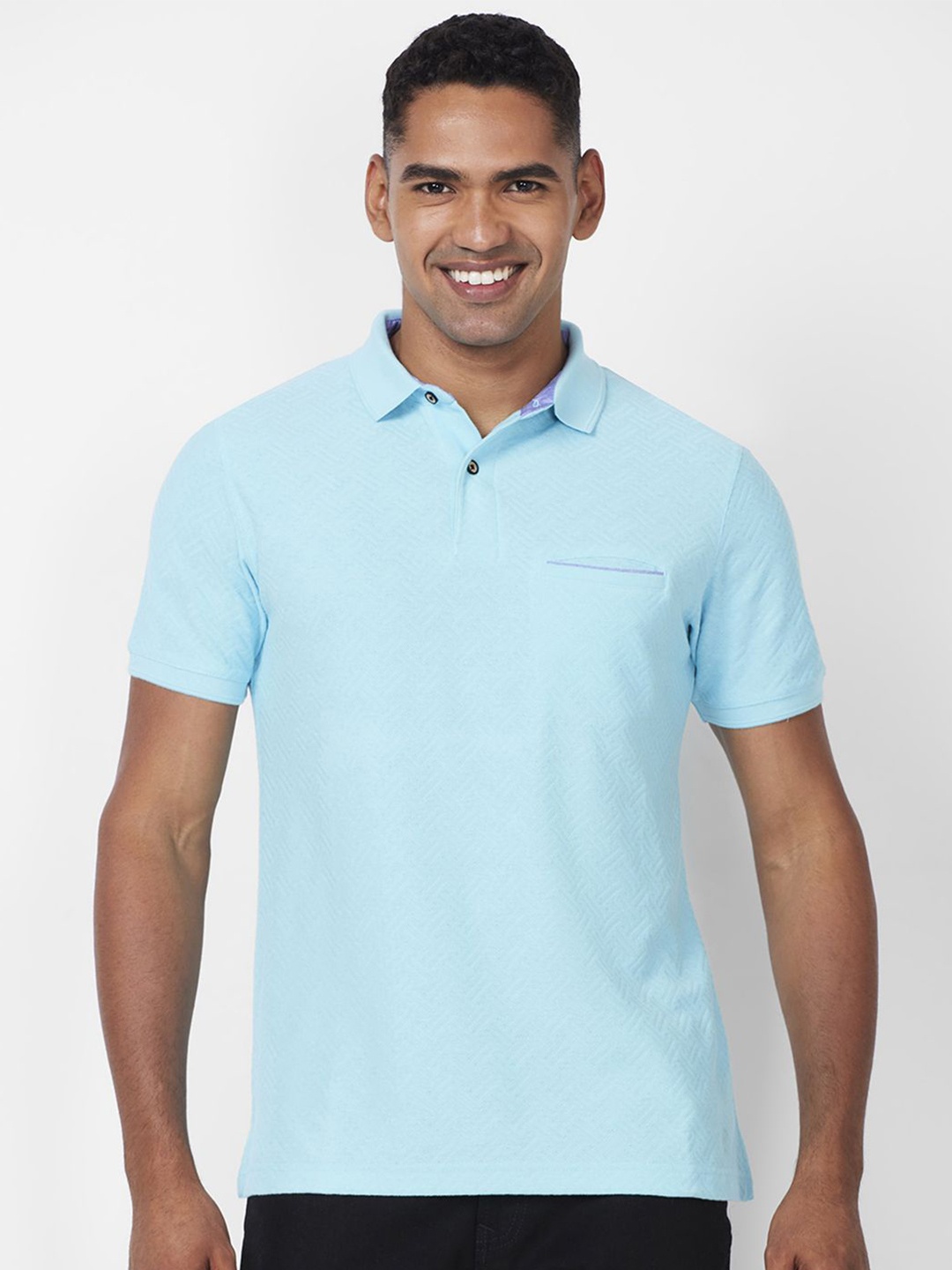 

CELSIUS Men Polo Collar Pockets T-shirt, Sea green