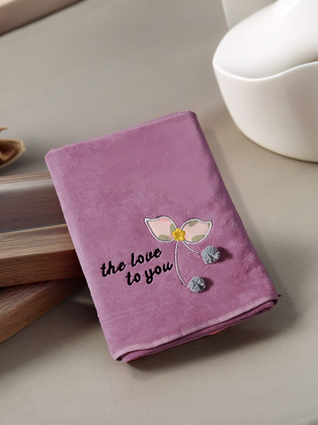 

FABINALIV Pink & Black 1 Cotton 400 GSM Bath Towel