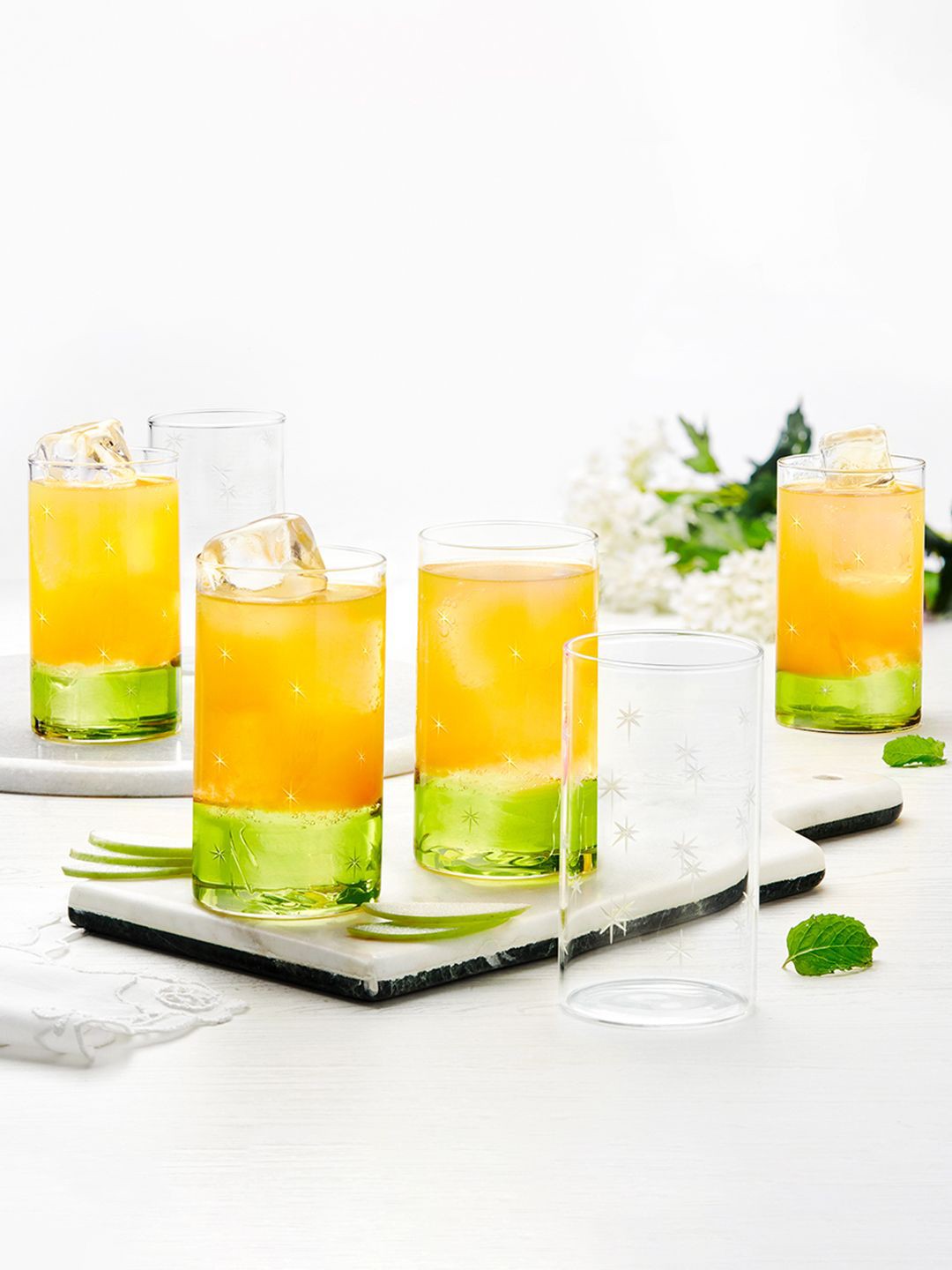 

BOROSIL Vision Galaxy Cut Design 6 Pcs Transparent Microwave Safe Drinking Glass 350 ml
