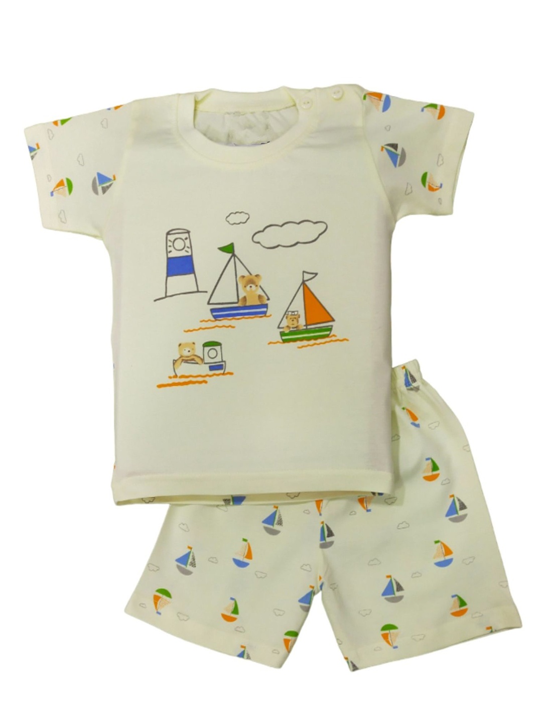 

BAESD Unisex Kids Printed T-shirt with Shorts, Yellow