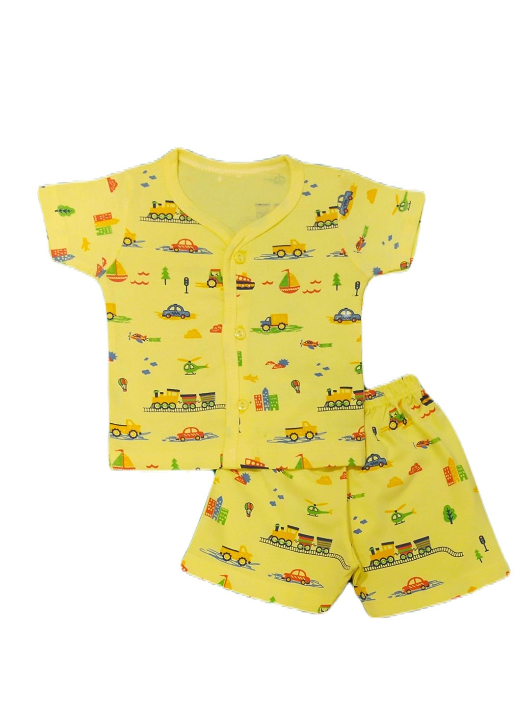 

BAESD Unisex Kids Printed Shirt with Shorts, Yellow