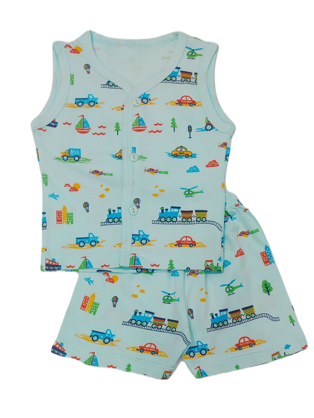 

BAESD Unisex Kids Printed Shirt with Shorts, Blue