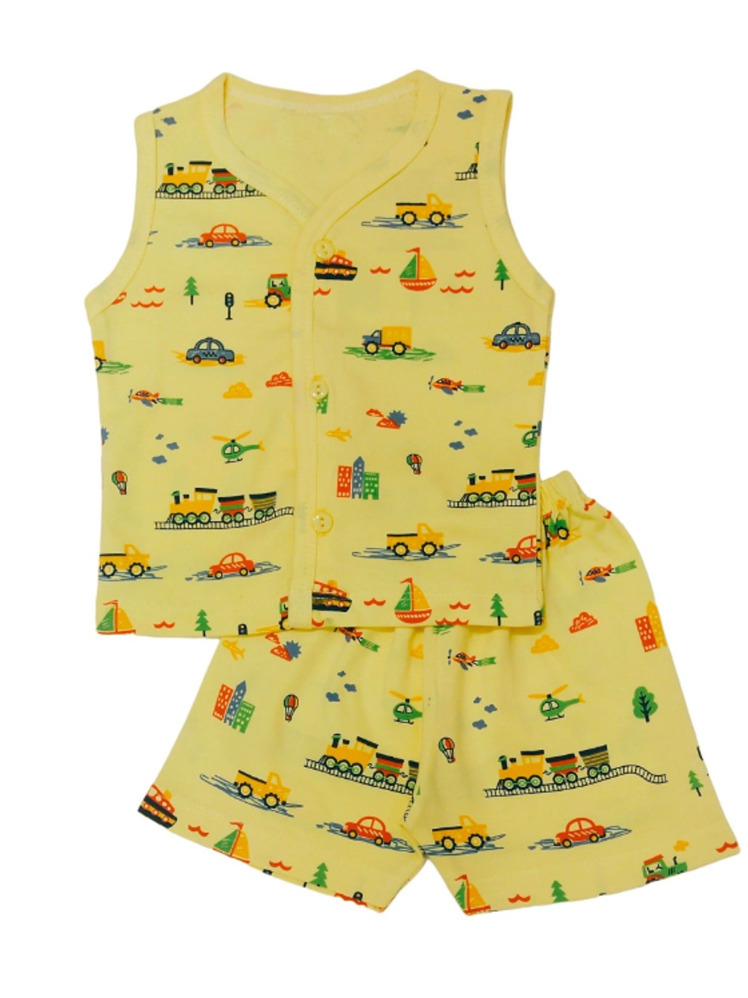 

BAESD Unisex Kids Printed Shirt with Shorts, Yellow