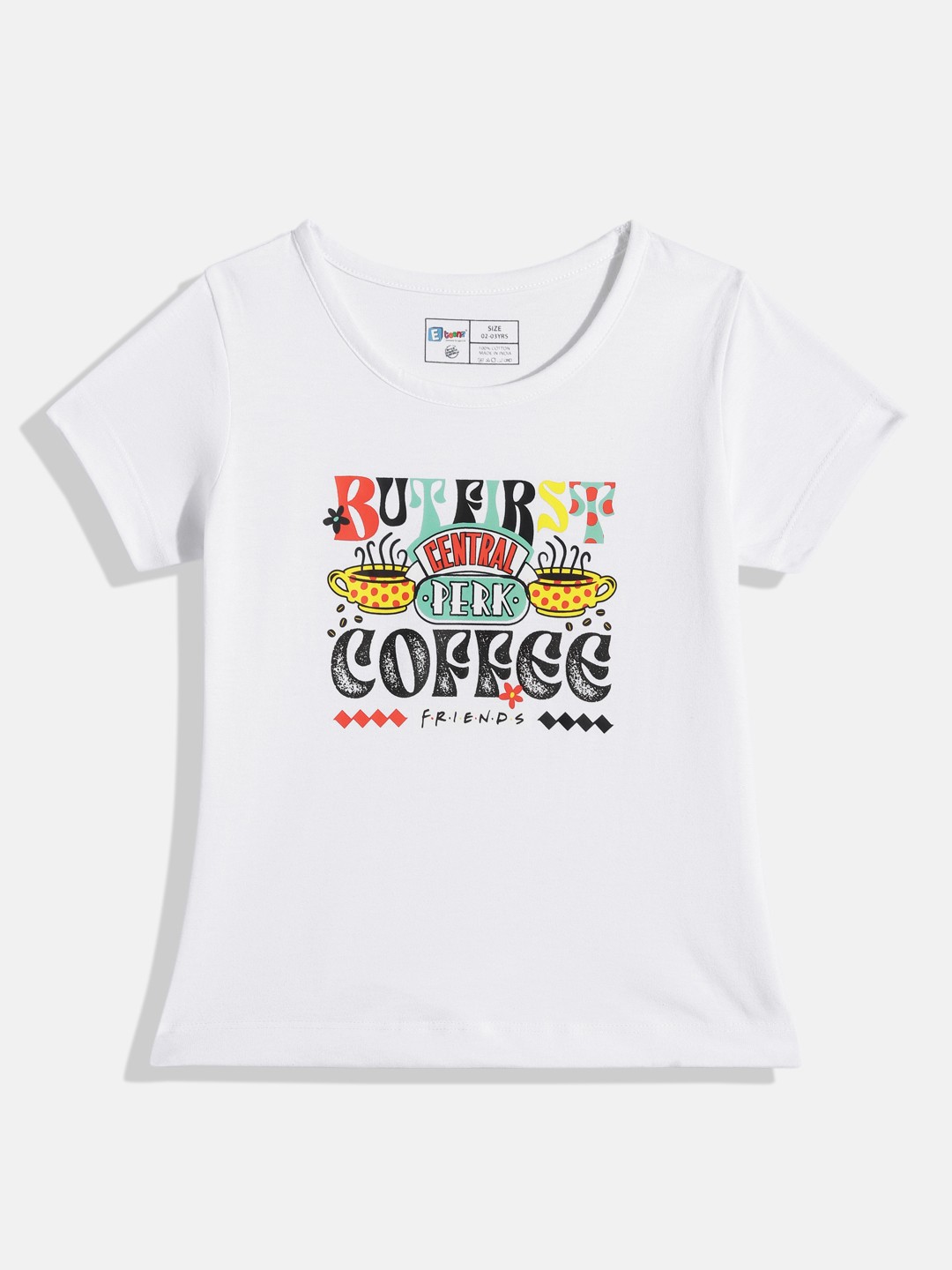 

Eteenz Girls Typography Printed Pure Cotton T-shirt, White