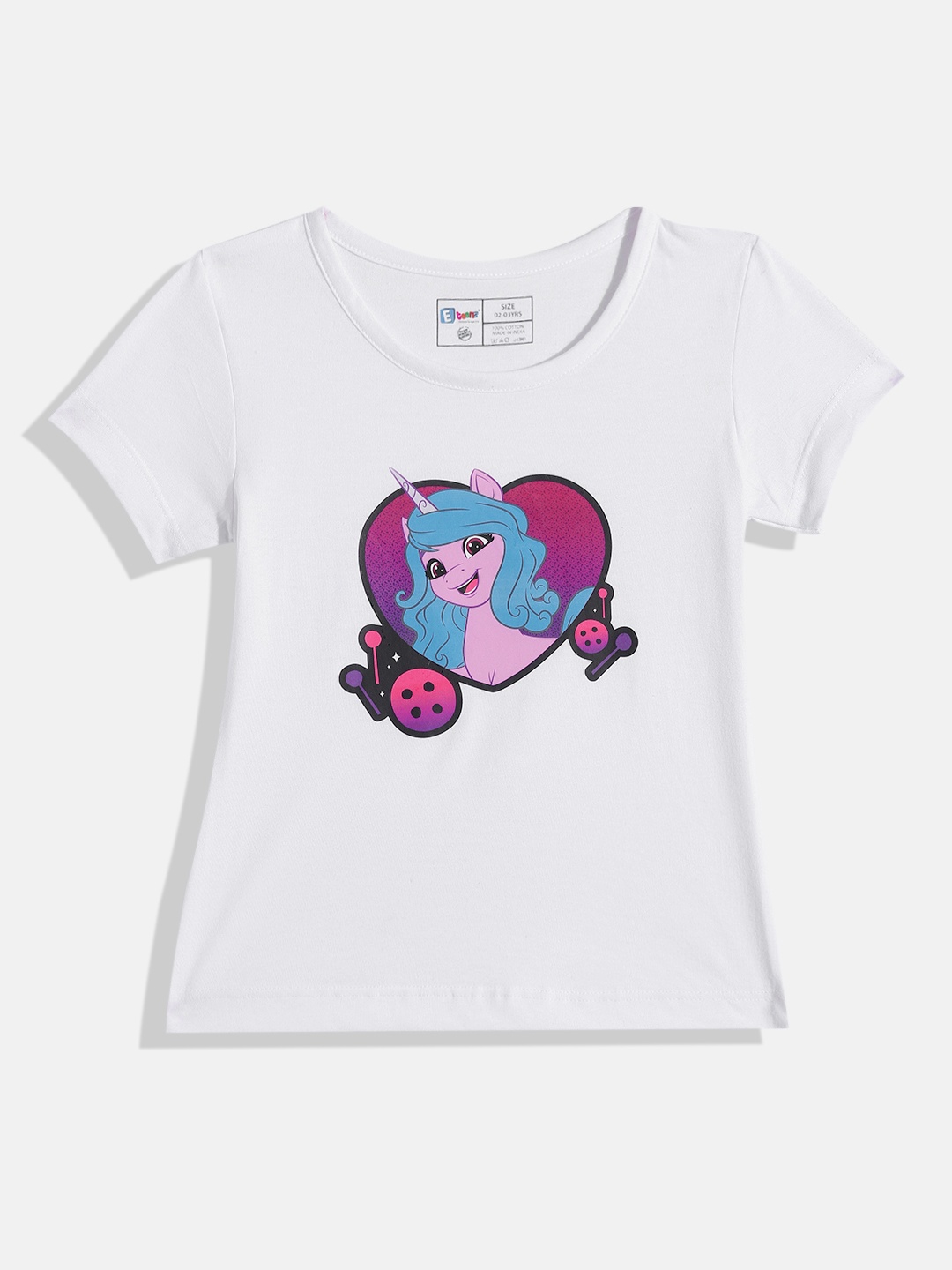 

Eteenz Girls My Little Pony Printed Pure Cotton T-shirt, White