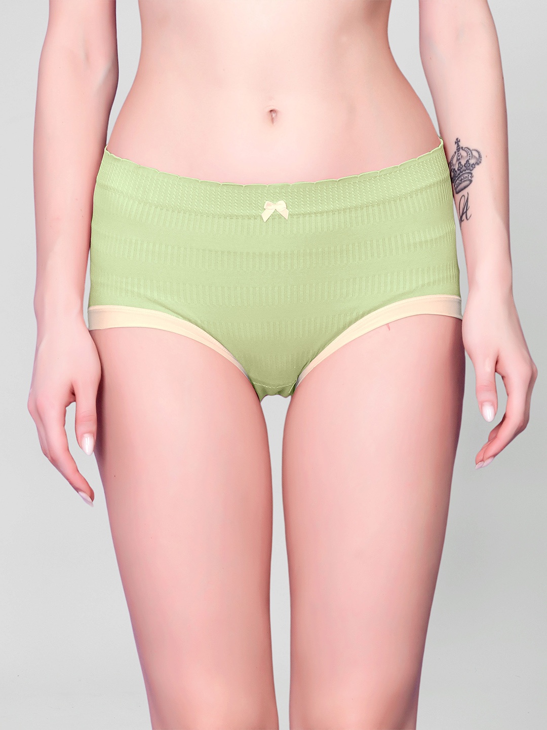 

DEALSEVEN FASHION Seamless Mid-Rise Hipster Brief, Green