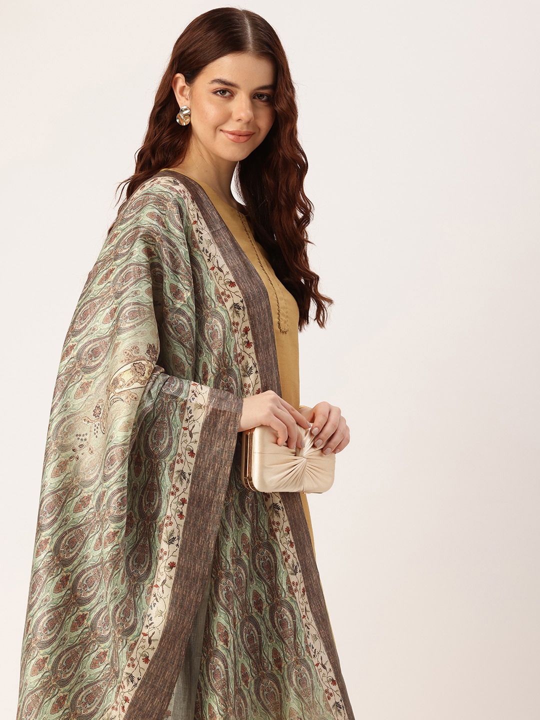 

SANGAM PRINTS Ethnic Motifs Printed Dupatta, Green