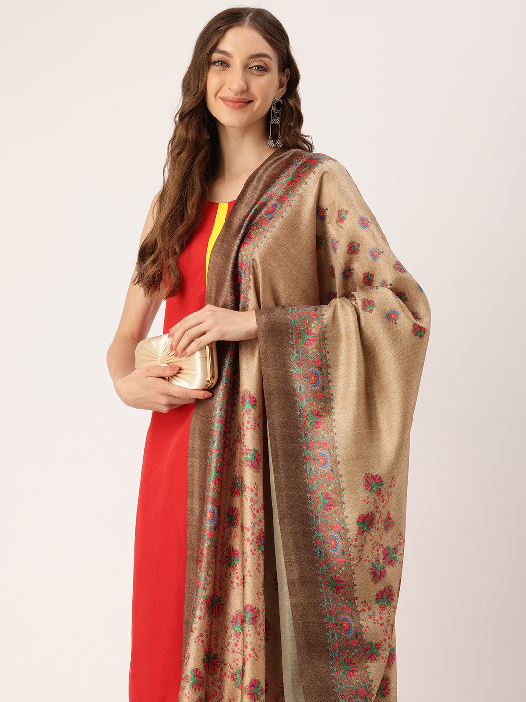 

SANGAM PRINTS Ethnic Motifs Printed Dupatta, Gold