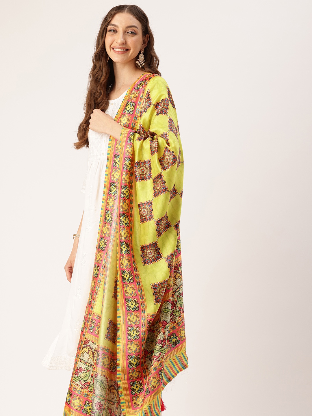 

SANGAM PRINTS Ethnic Motifs Printed Dupatta, Yellow