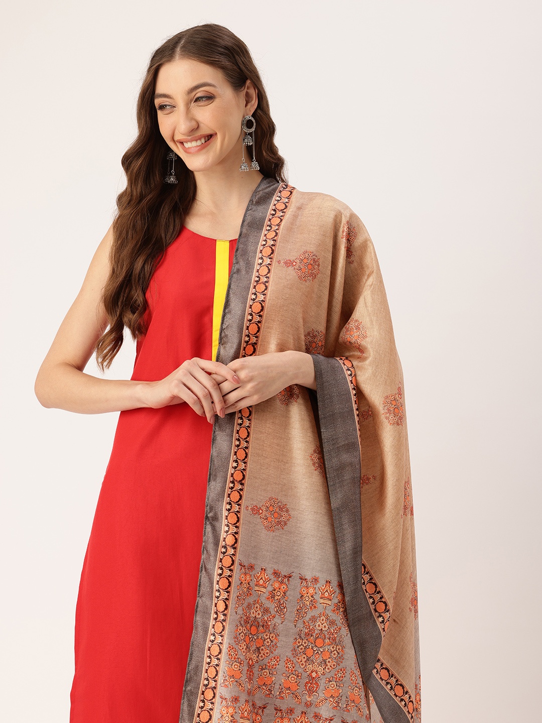 

SANGAM PRINTS Ethnic Motifs Printed Dupatta, Gold