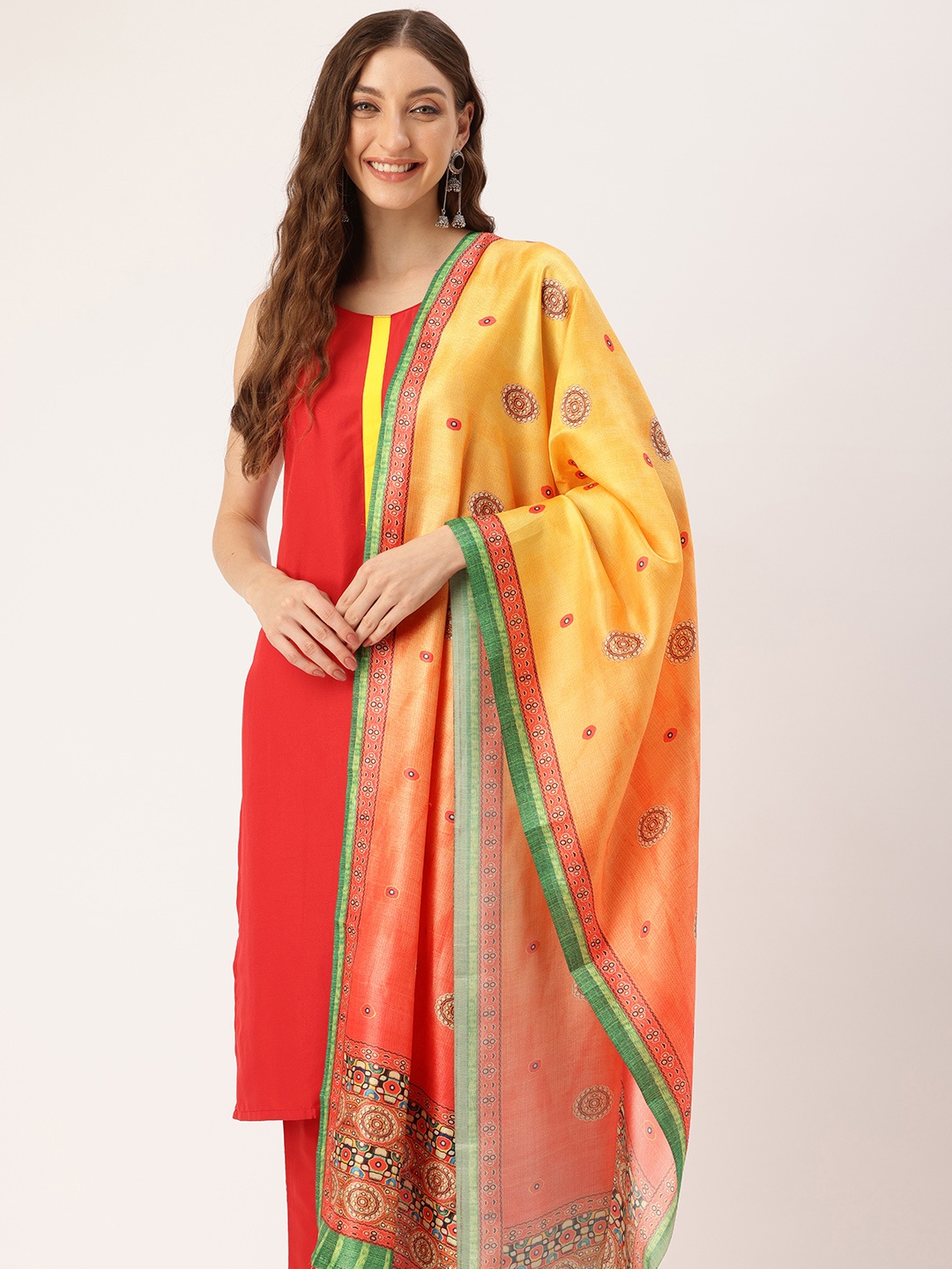 

SANGAM PRINTS Ethnic Motifs Printed Dupatta, Yellow