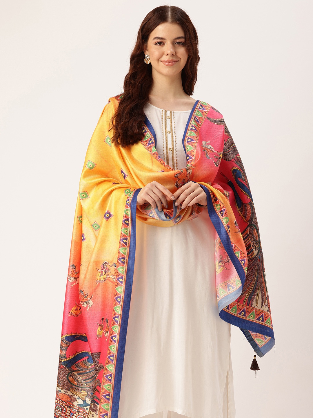 SANGAM PRINTS Floral Printed Dupatta, Multi